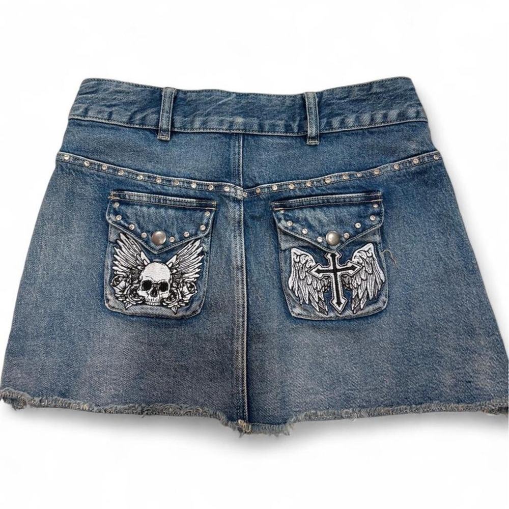y2k denim mini skirt